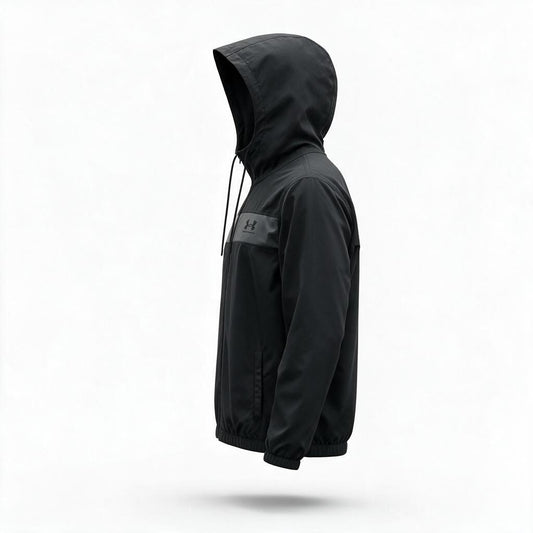 Sudadera Under Armour Negra para Lluvia con Franja Gris - imagen 2