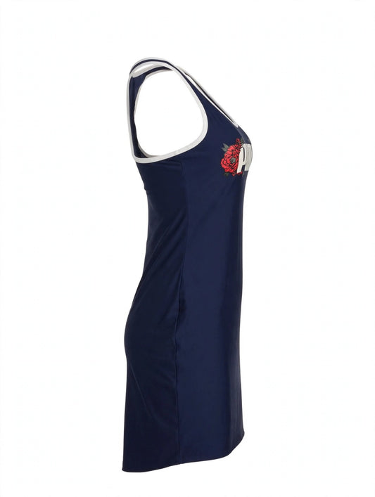 Vestido Puma Casual Azul con Estampado de Rosas para Mujer - imagen 2