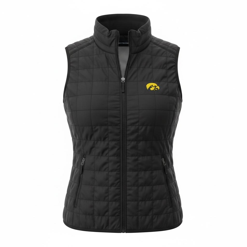 Chaleco Cutter & Buck Rainier PrimaLoft Eco Iowa Hawkeyes Negro para mujer - imagen 1