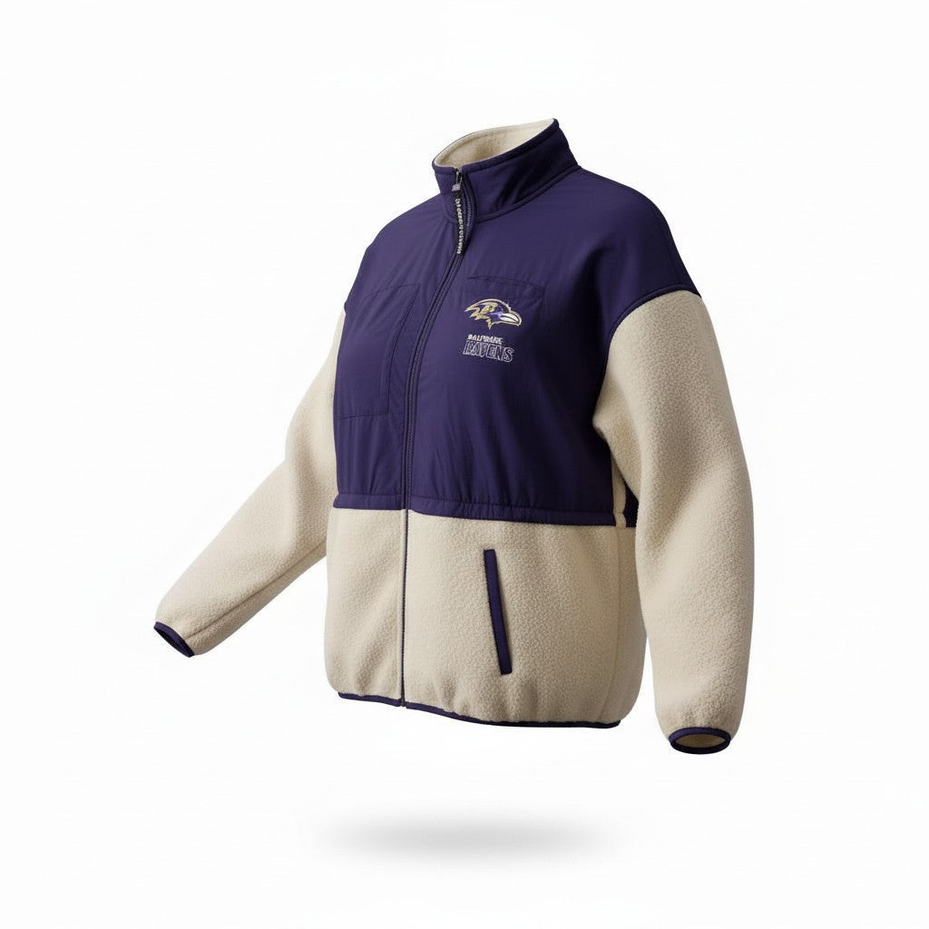Chaqueta Polar WEAR by Erin Andrews Baltimore Ravens Morado y Crema para mujer - imagen 1