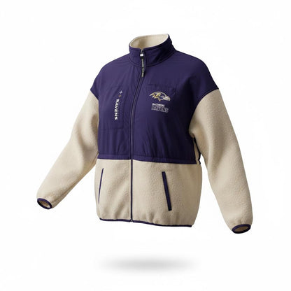 Chaqueta Polar WEAR by Erin Andrews Baltimore Ravens Morado y Crema para mujer - imagen 2