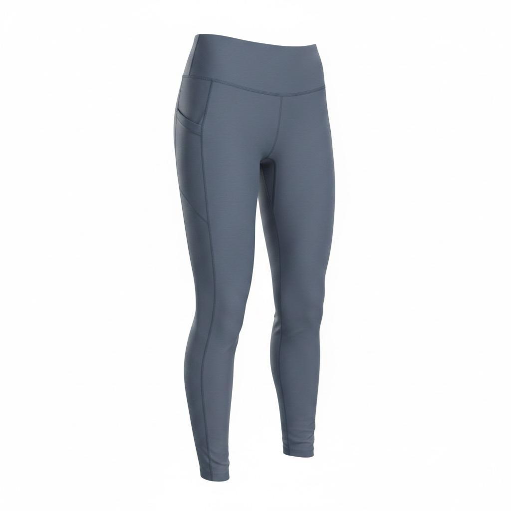 Leggings Deportivos Reebok Gris y Azul Acero para mujer - imagen 2