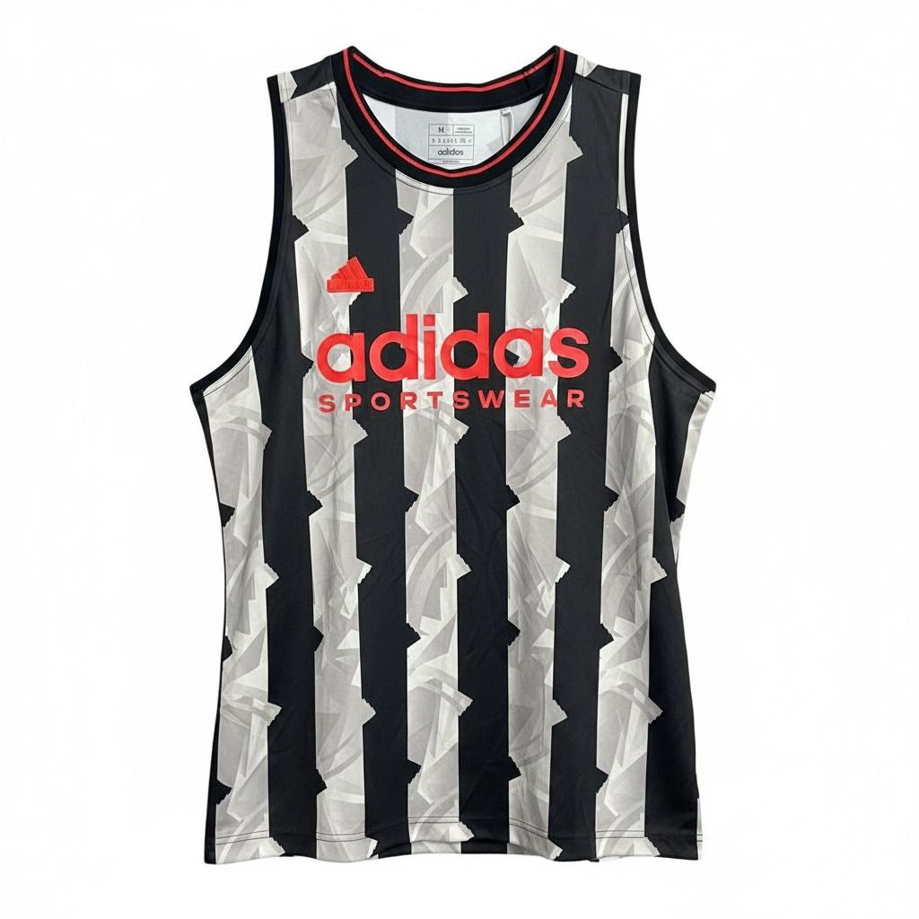 Camiseta de tirantes adidas House of Tiro blanco y negro - frente