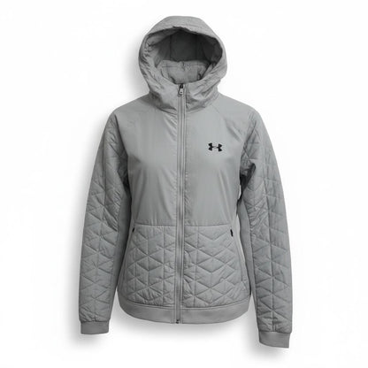 Chamarra Under Armour acolchada con capucha gris - frente