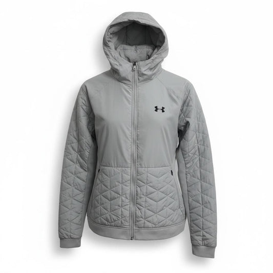 Chamarra Under Armour acolchada con capucha gris - frente