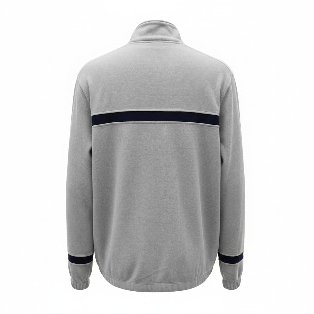 Chamarra Fila aterciopelada deportiva gris con franja azul - vista 3