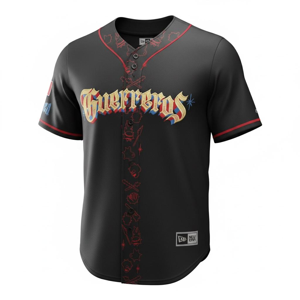 Jersey New Era Guerreros de Oaxaca negro - frente