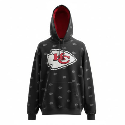 Sudadera Kansas City Negra con Interior Rojo - imagen 1