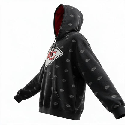 Sudadera Kansas City Negra con Interior Rojo - imagen 2