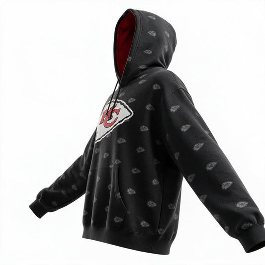 Sudadera Kansas City Negra con Interior Rojo - imagen 2