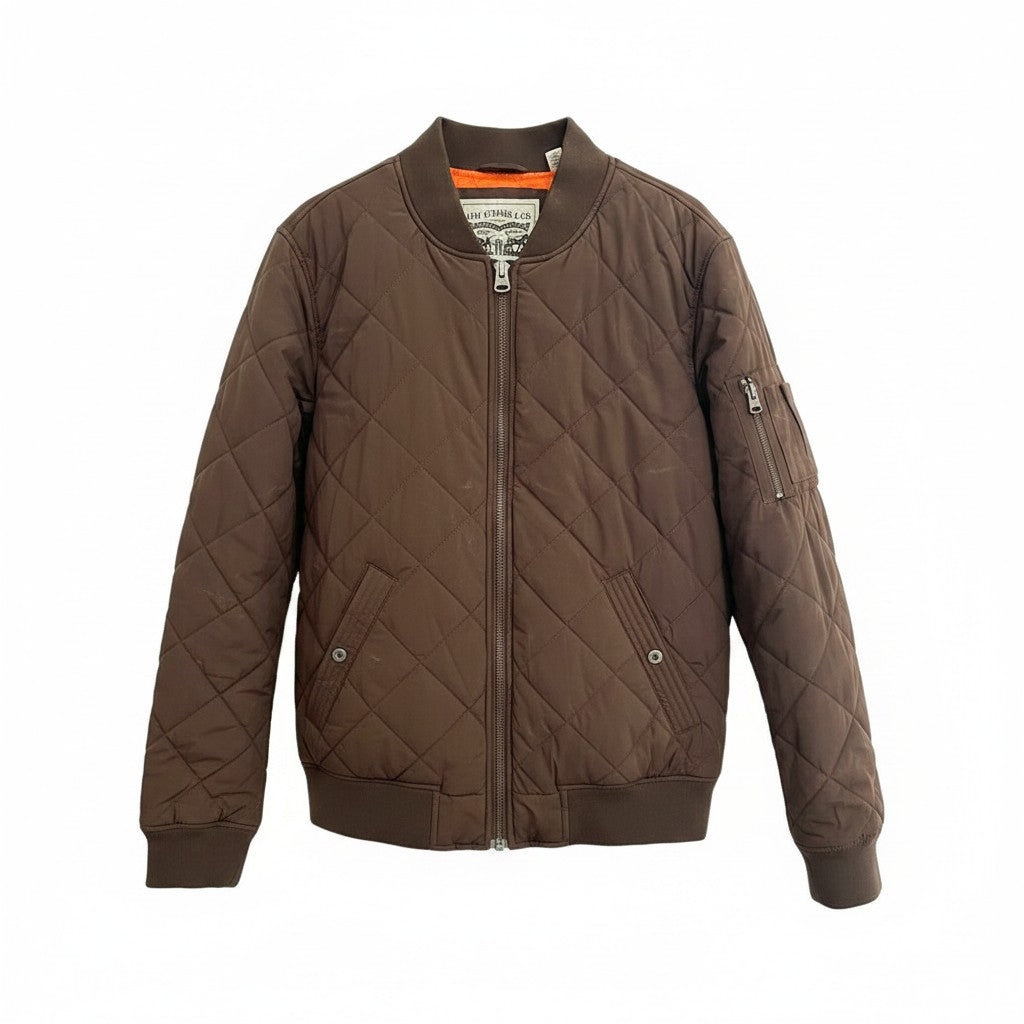 Chamarra Levi's Diamond Quilted Bomber café chocolate para hombre - vista principal