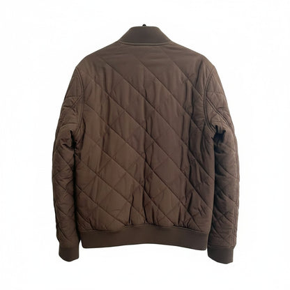 Chamarra Levi's Diamond Quilted Bomber café chocolate para hombre - vista posterior