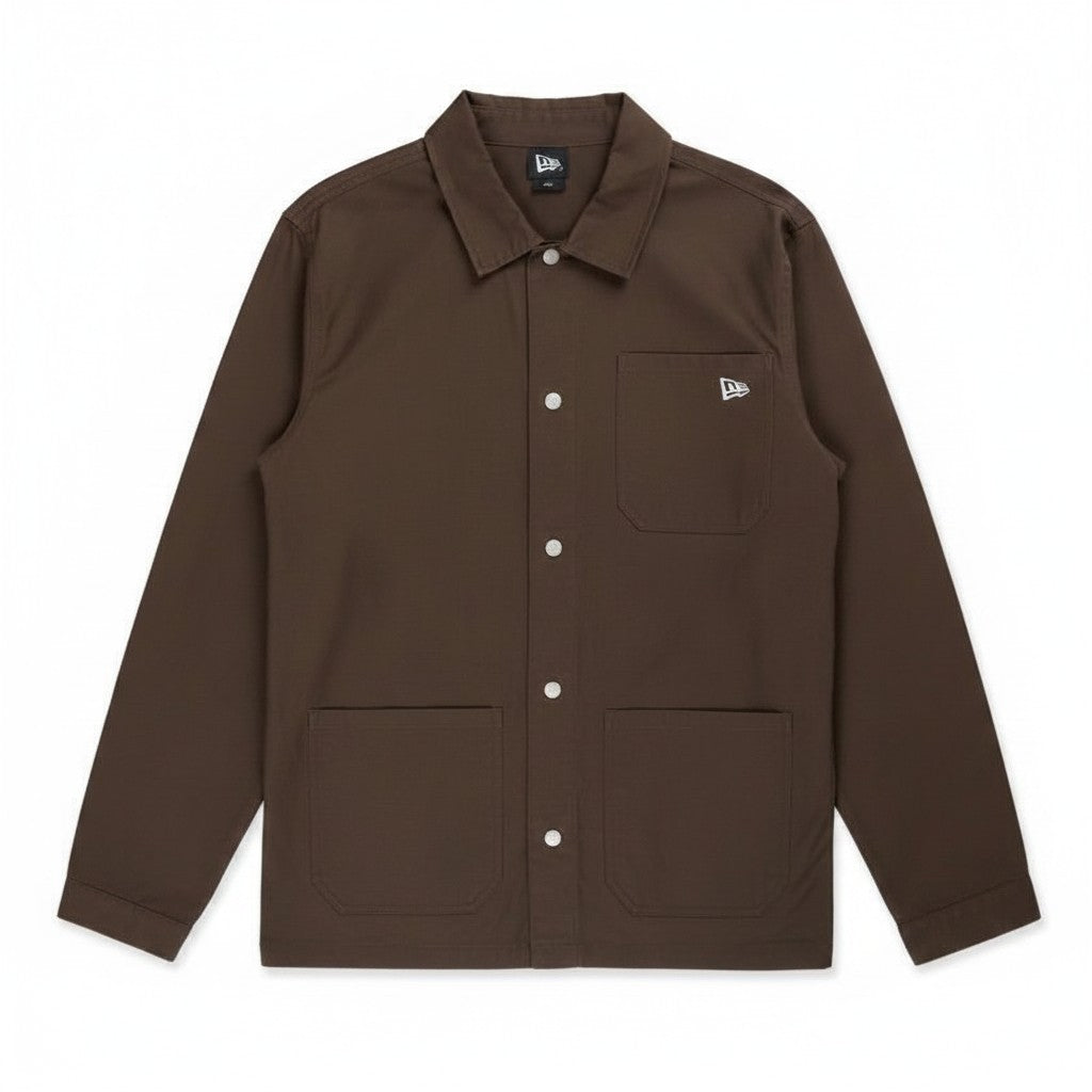 Chamarra New Era Basi Chocolate Work Jacket marrón para hombre - vista principal