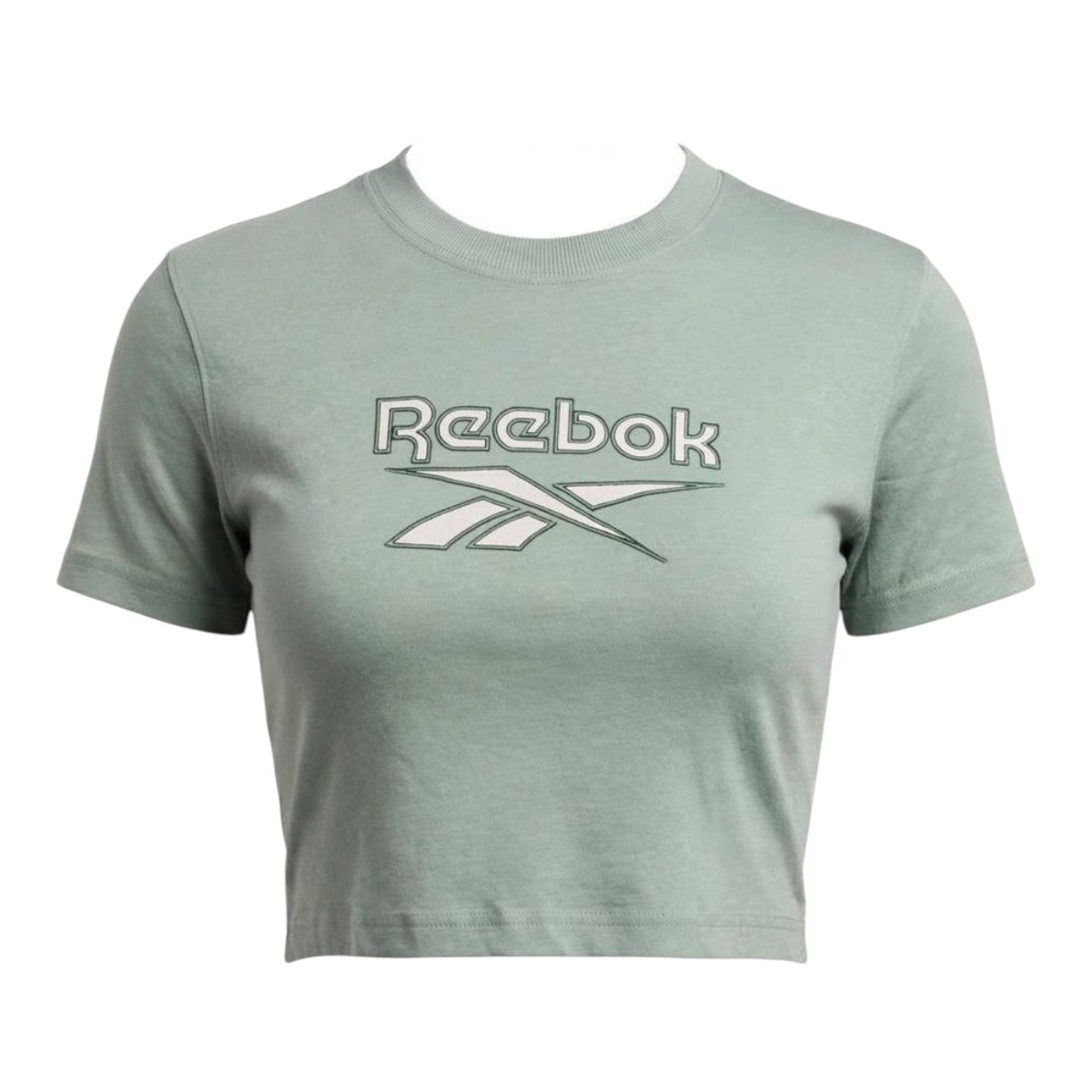 Playera Reebok Oversize Crop Verde de Algodón para Mujer