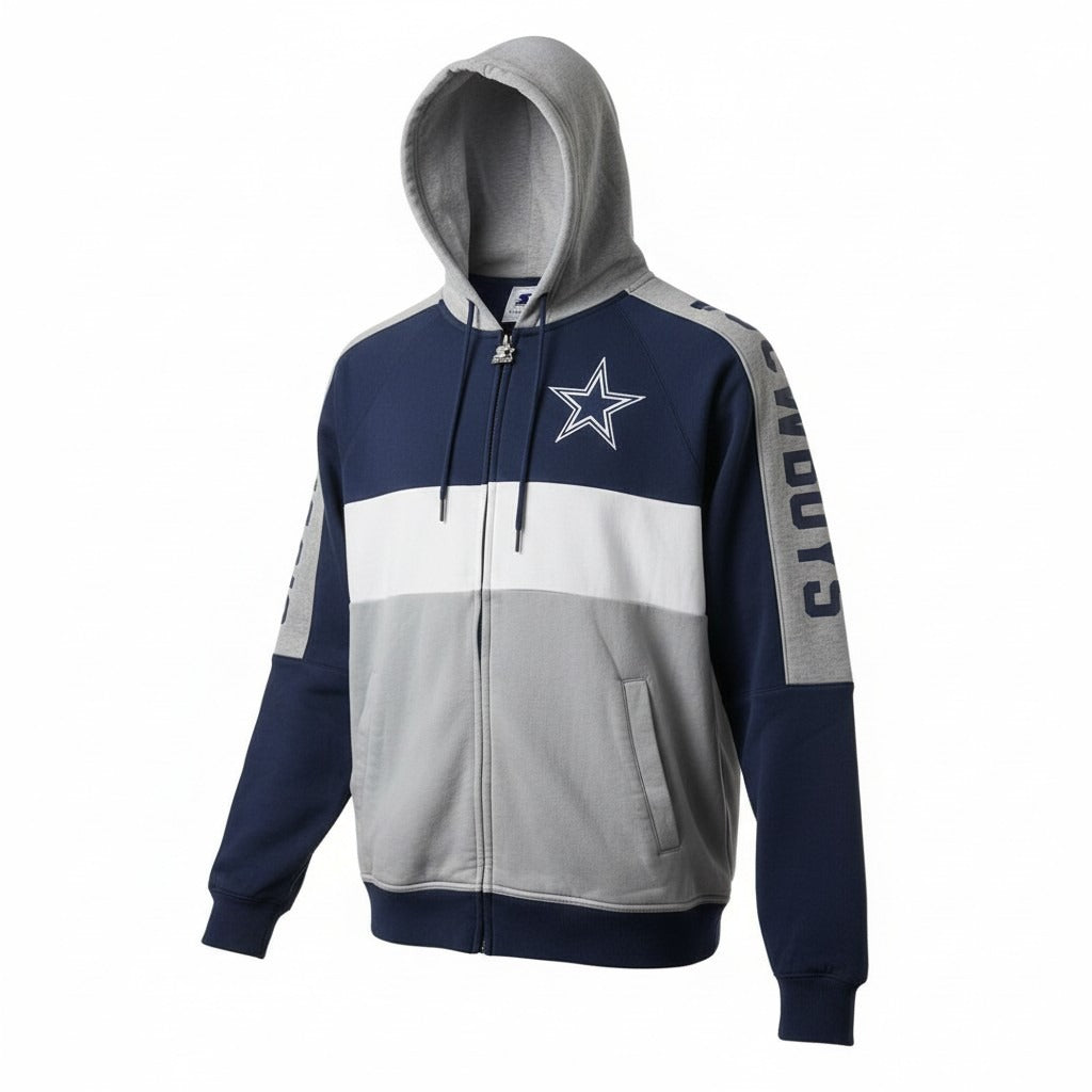 Sudadera Starter Dallas Cowboys Playoffs color block gris - frente