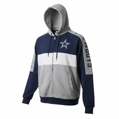 Sudadera Starter Dallas Cowboys Playoffs color block gris - frente