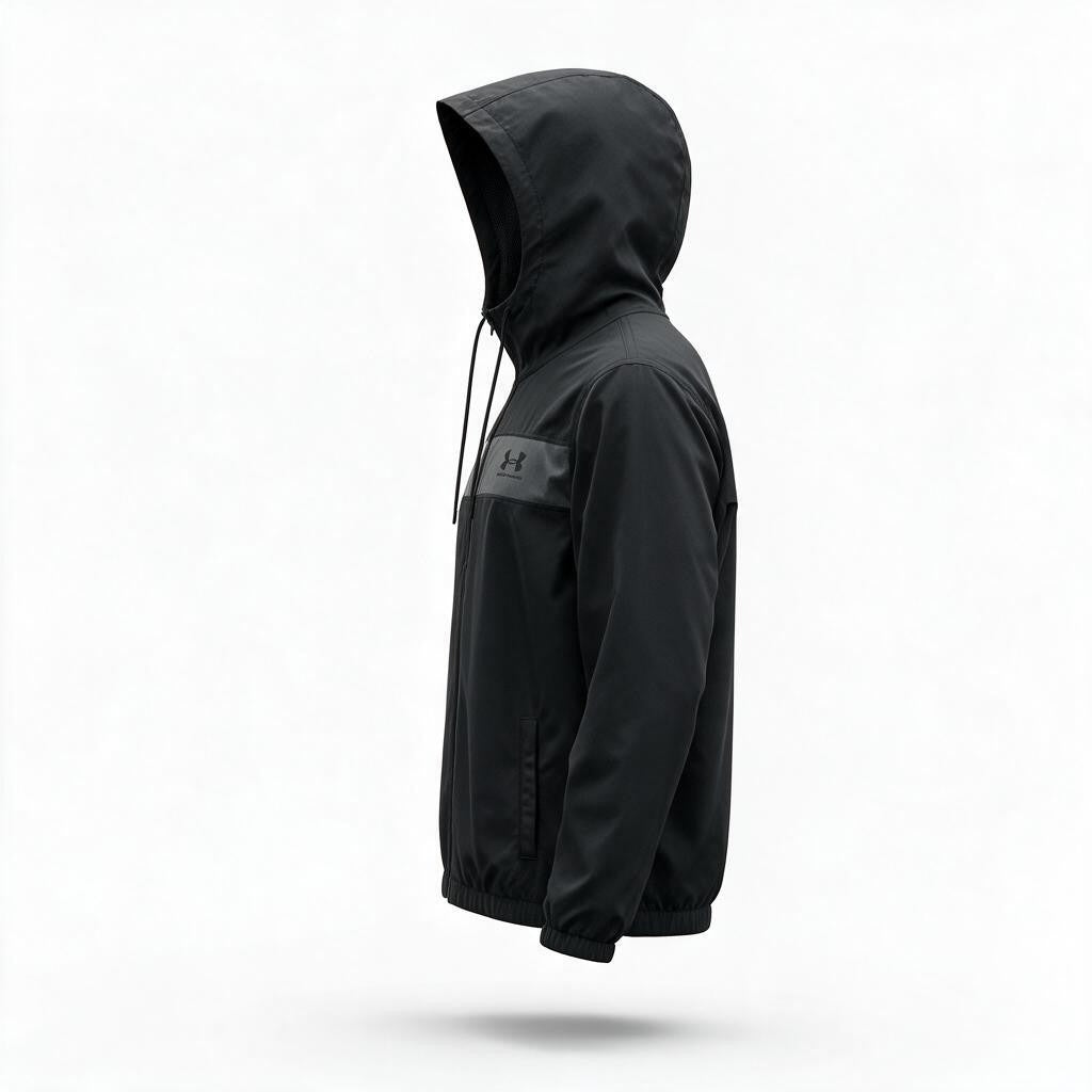 Sudadera Under Armour Negra para Lluvia con Franja Gris - imagen 2