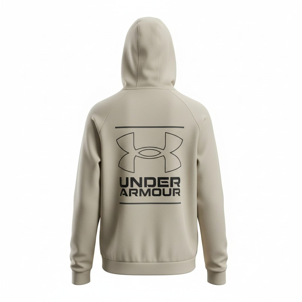 Sudadera Under Armour Beige con Estampado Frontal y Trasero - imagen 3