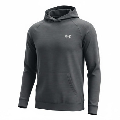 Sudadera Under Armour Performance Fleece gris con capucha para hombre - frente