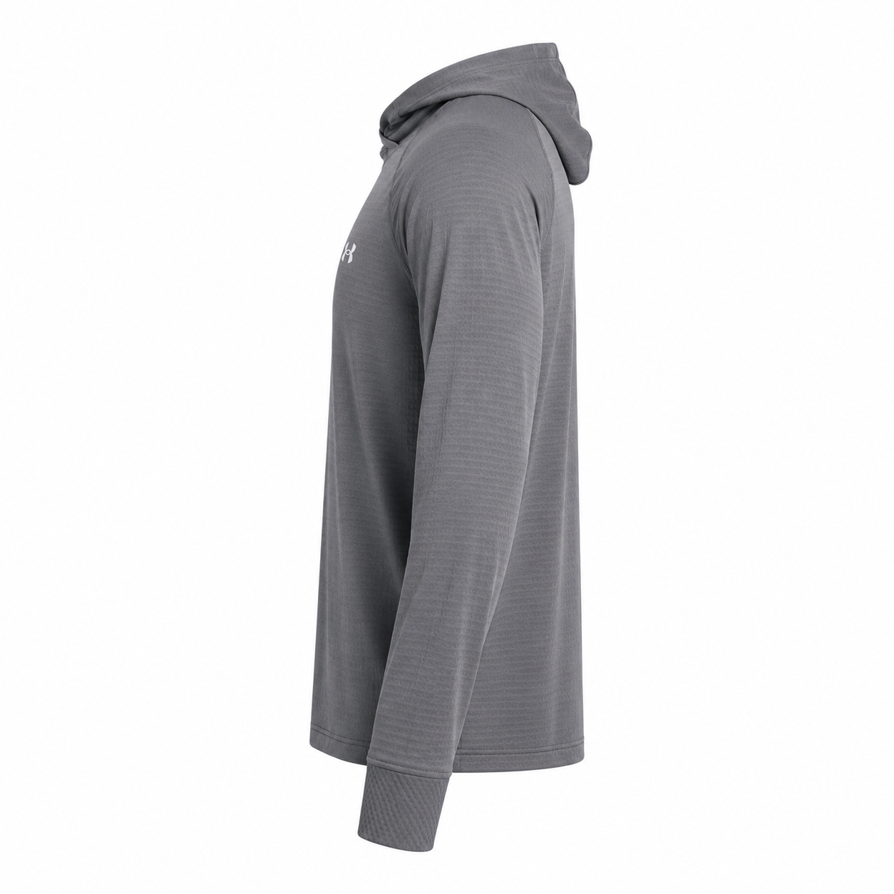 Sudadera Under Armour Raglan Performance gris con capucha para hombre - vista lateral